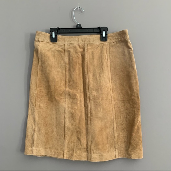 Jano Size 7 Tan Suede Pencil Skirt - Picture 4 of 10